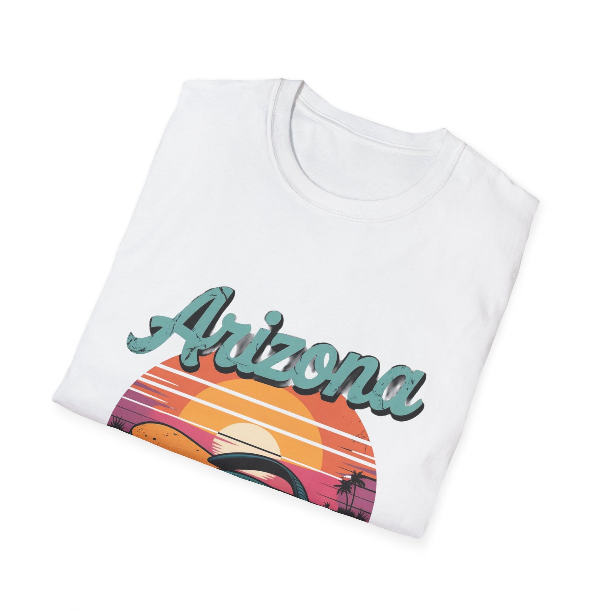 Arizona Retro Sunset T-Shirt, Vacation Shirt, Travel Tee, Summer Apparel, Beachwear, Gift for Adventure Lovers