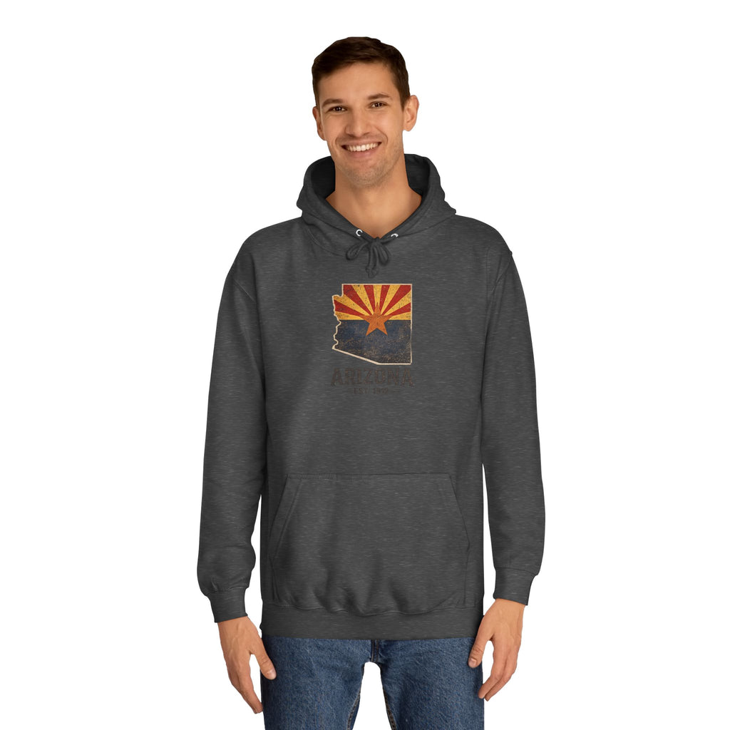 Arizona State Flag Pullover Hoodie — Vintage 'Arizona Est. 1912' Graphic Sweatshirt — side view 3