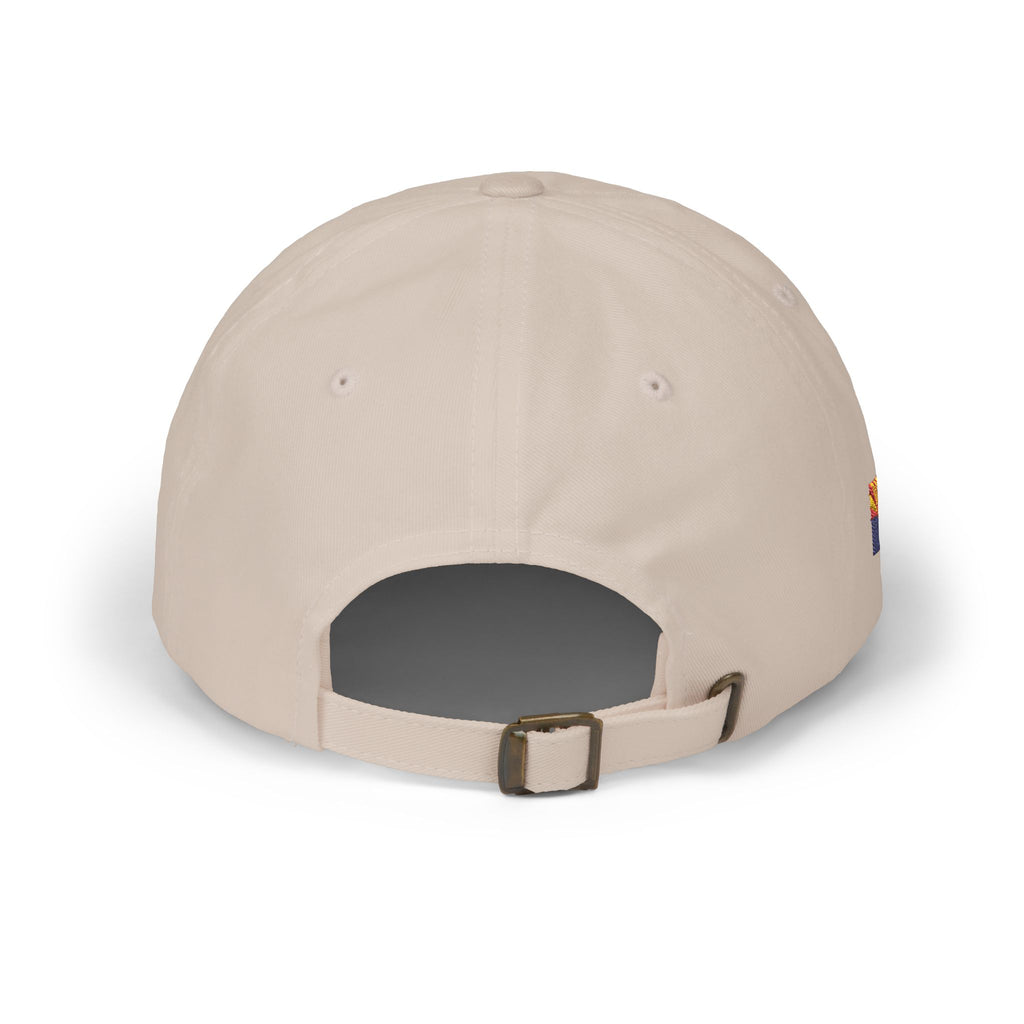 Arizona flag dad cap - Stone, back view with adjustable buckle strap