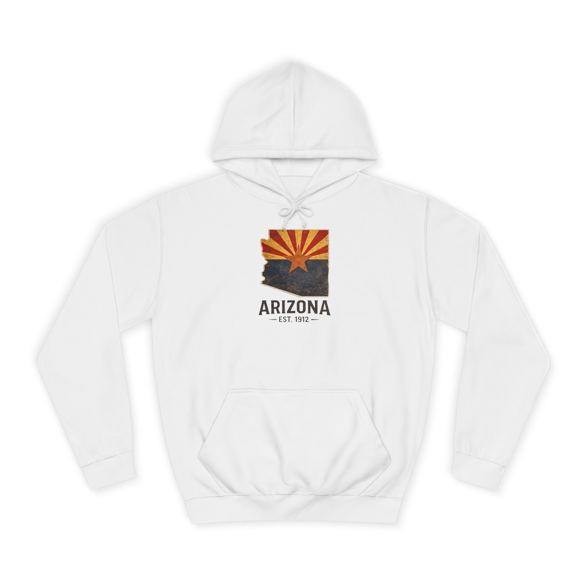 Arizona State Flag Pullover Hoodie — Vintage 'Arizona Est. 1912' Graphic Sweatshirt — front view