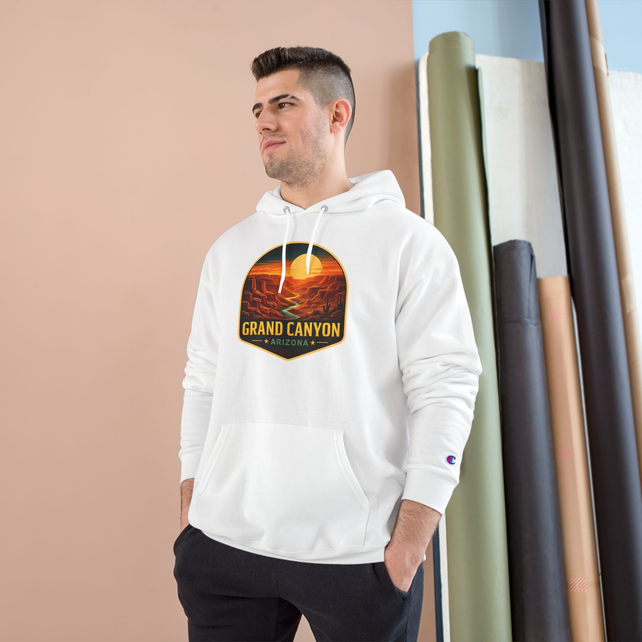 Arizona Desert Hoodie — Grand Canyon Sunset Badge Pullover