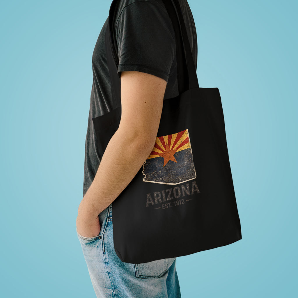 Arizona State Flag Canvas Tote Bag - Vintage Arizona Est. 1912 Shopping Bag