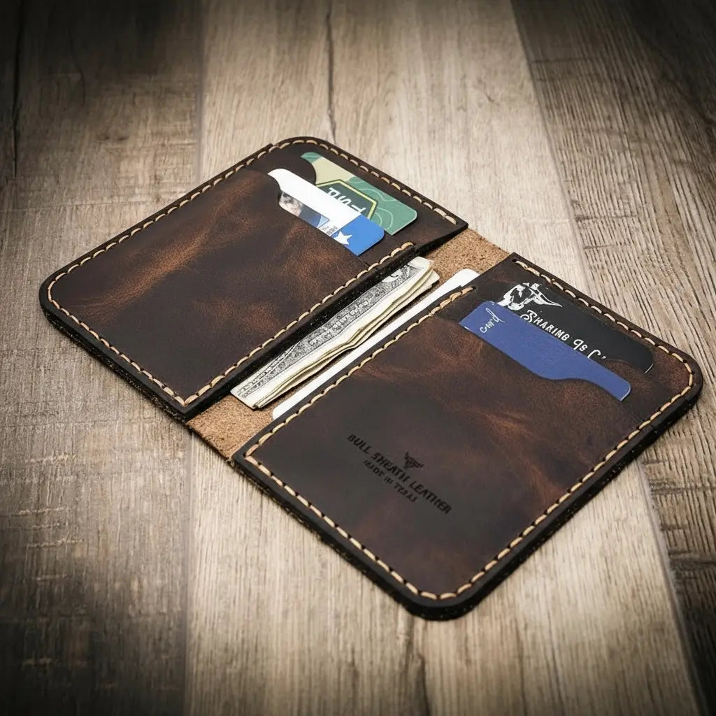 Tyler vertical leather wallet, view 4