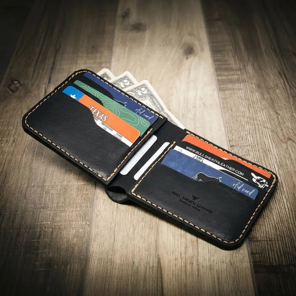 Big Bend bifold full-grain leather wallet, view 13