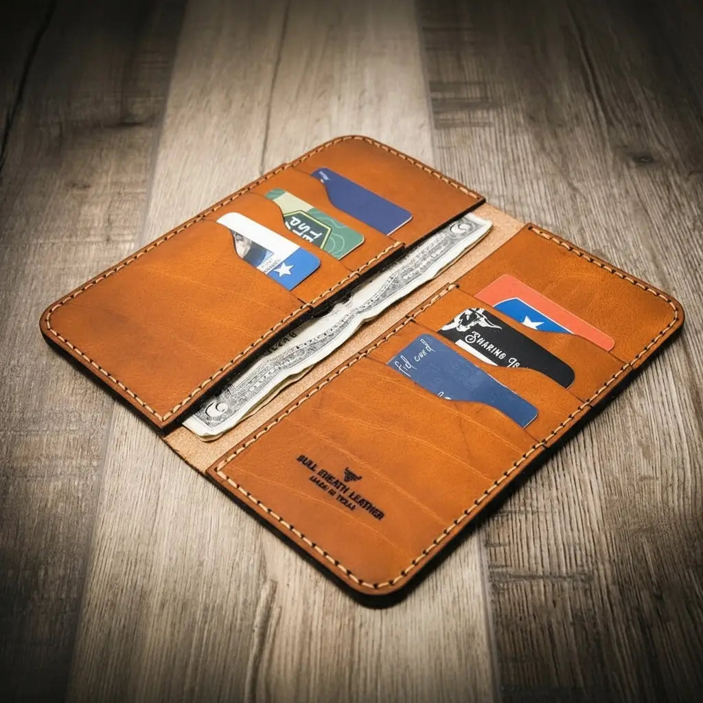 Houstonian long leather wallet, Western roper style, view 7