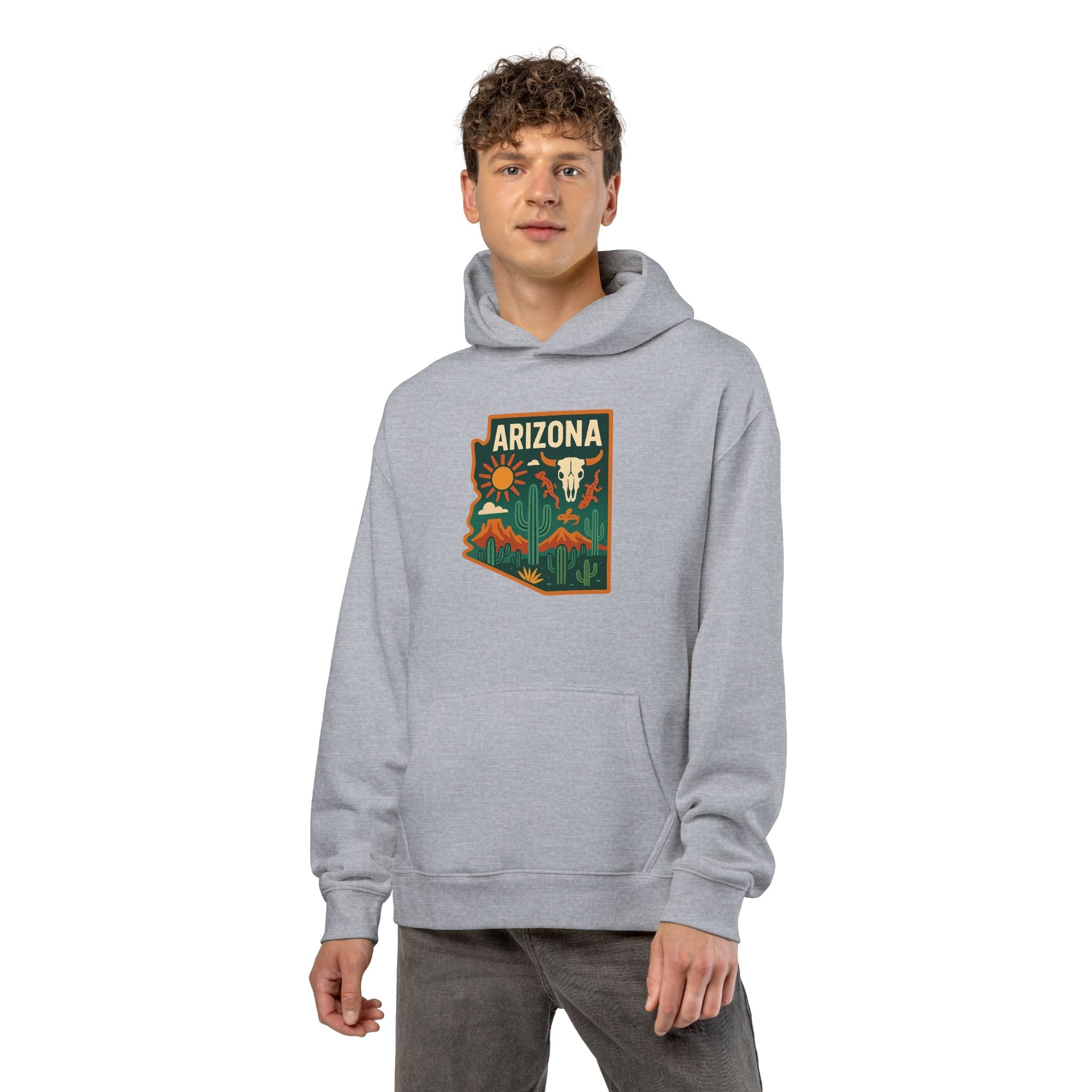 Arizona Desert Hoodie — State Outline Badge Pullover