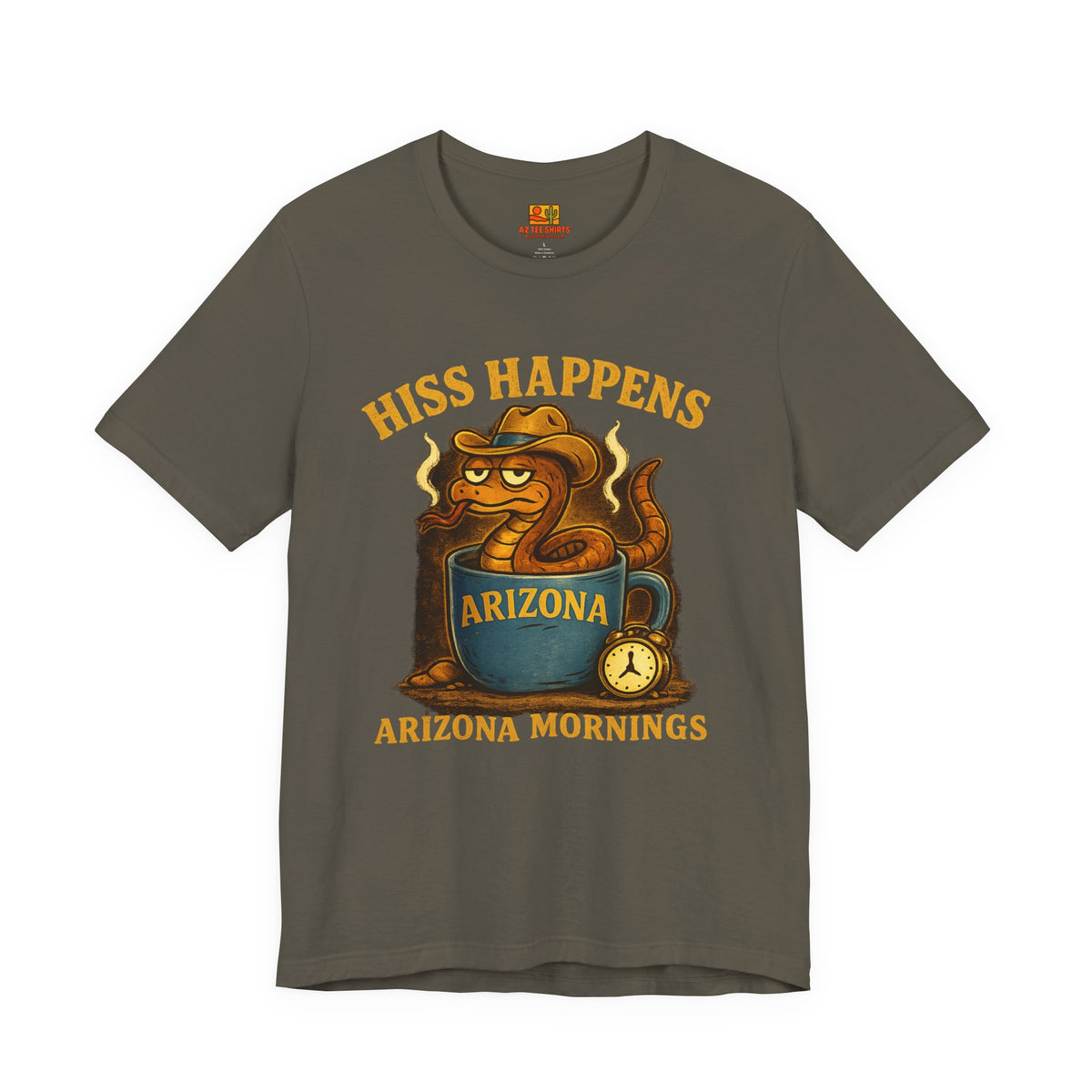 Hiss Happens Arizona Mornings T-Shirt — back view