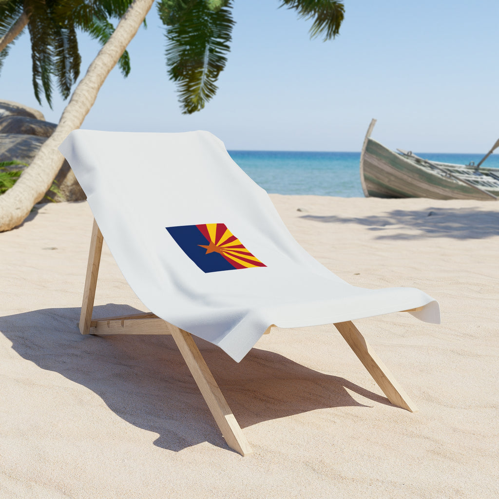 Arizona Flag Beach Towel — State Sunset Design — back view