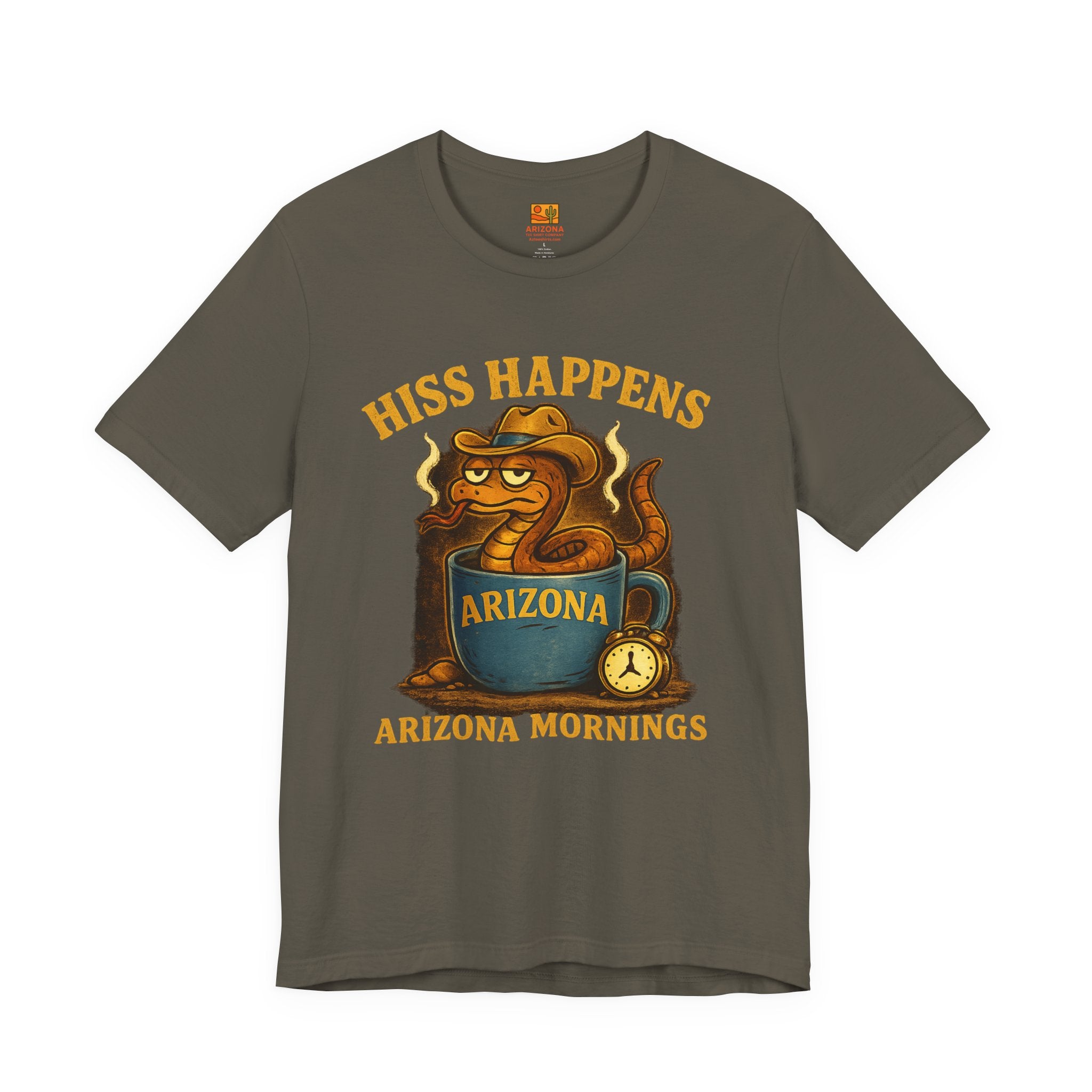 Hiss Happens Arizona Mornings T-Shirt — back view