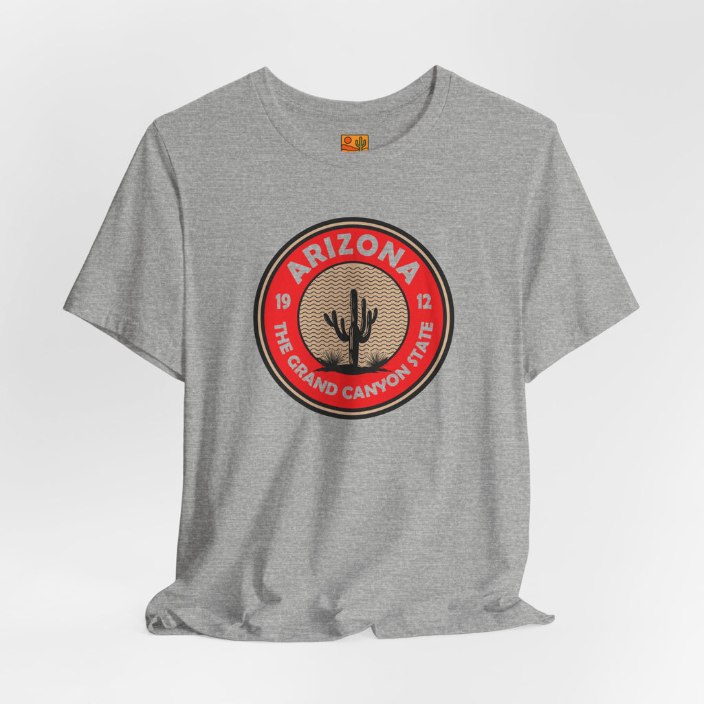 Arizona Cactus Badge Tee — The Grand Canyon State Travel T‑Shirt — detail view 2
