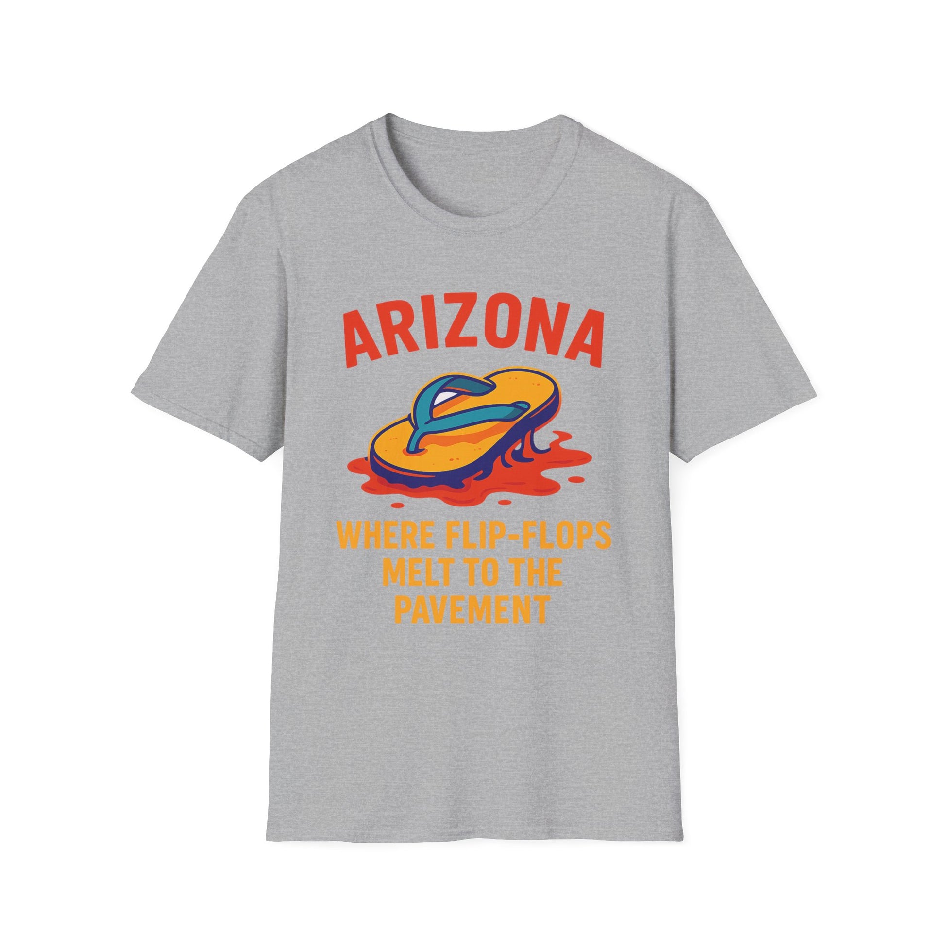 Arizona flip-flop t-shirt with playful slogan, unisex casual summer wear, perfect for beach days and vacation outfits.
