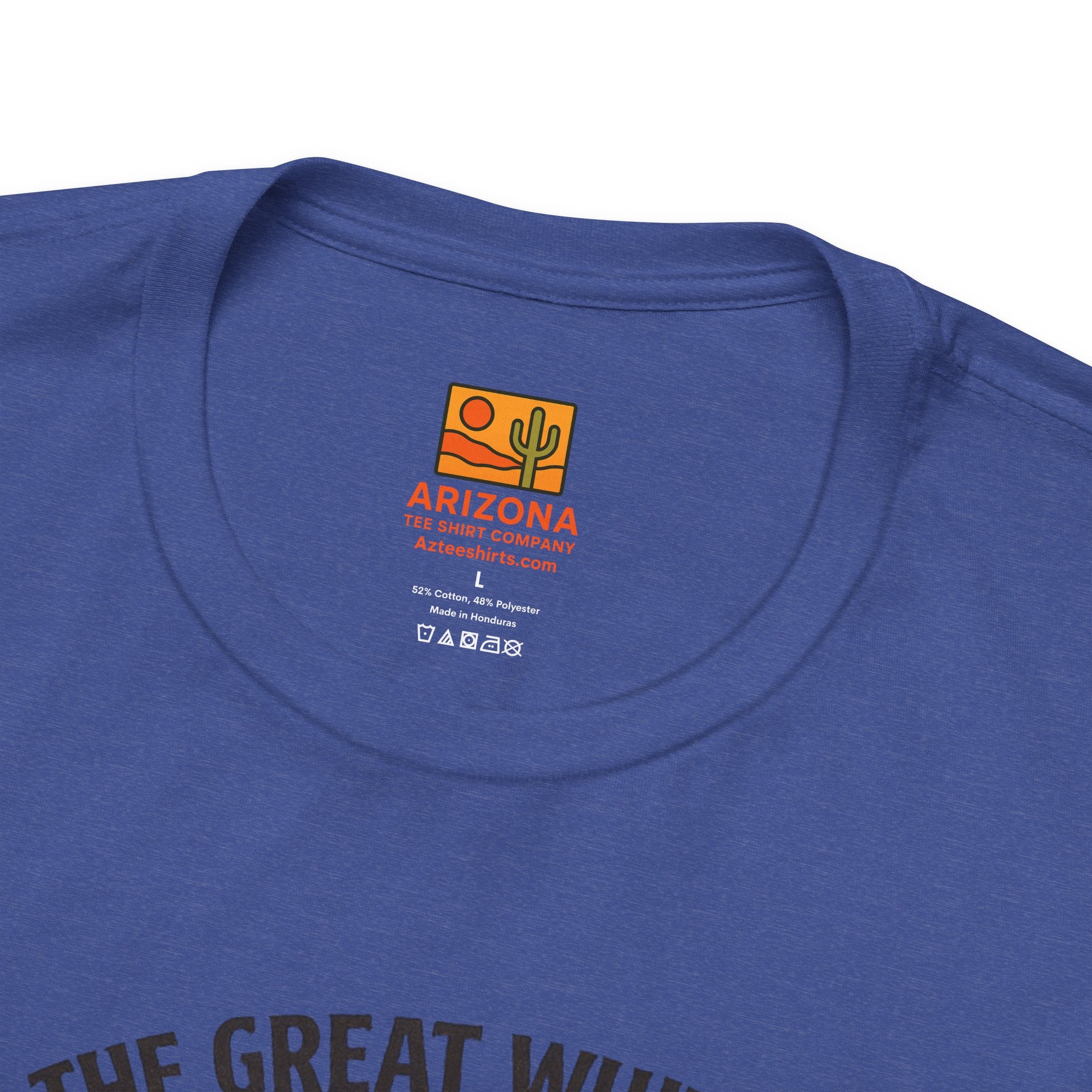 Canada to Arizona Travel Tee — "From the Great White North to the Arizona Desert" — detail view
