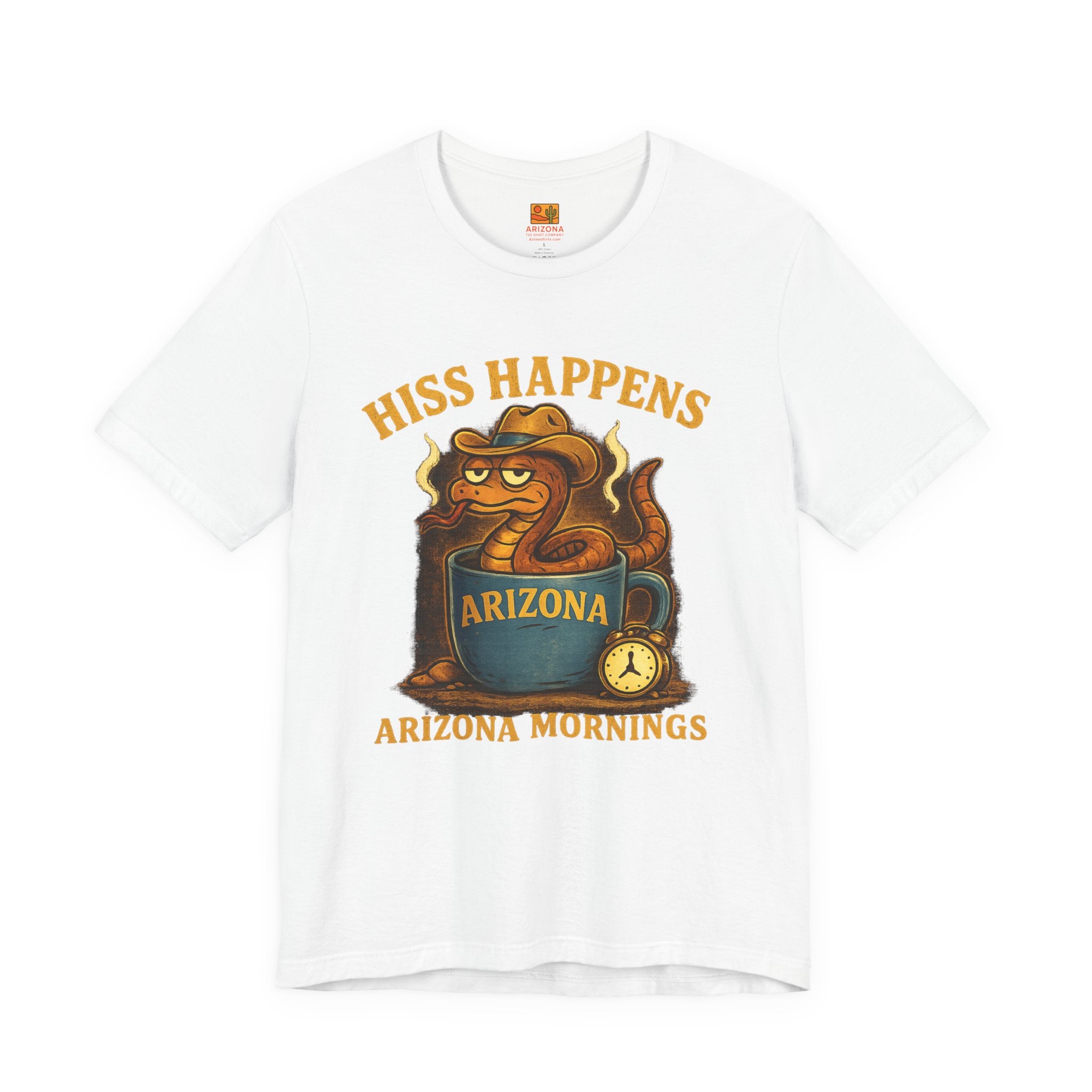 Hiss Happens Arizona Mornings T-Shirt — side view 2