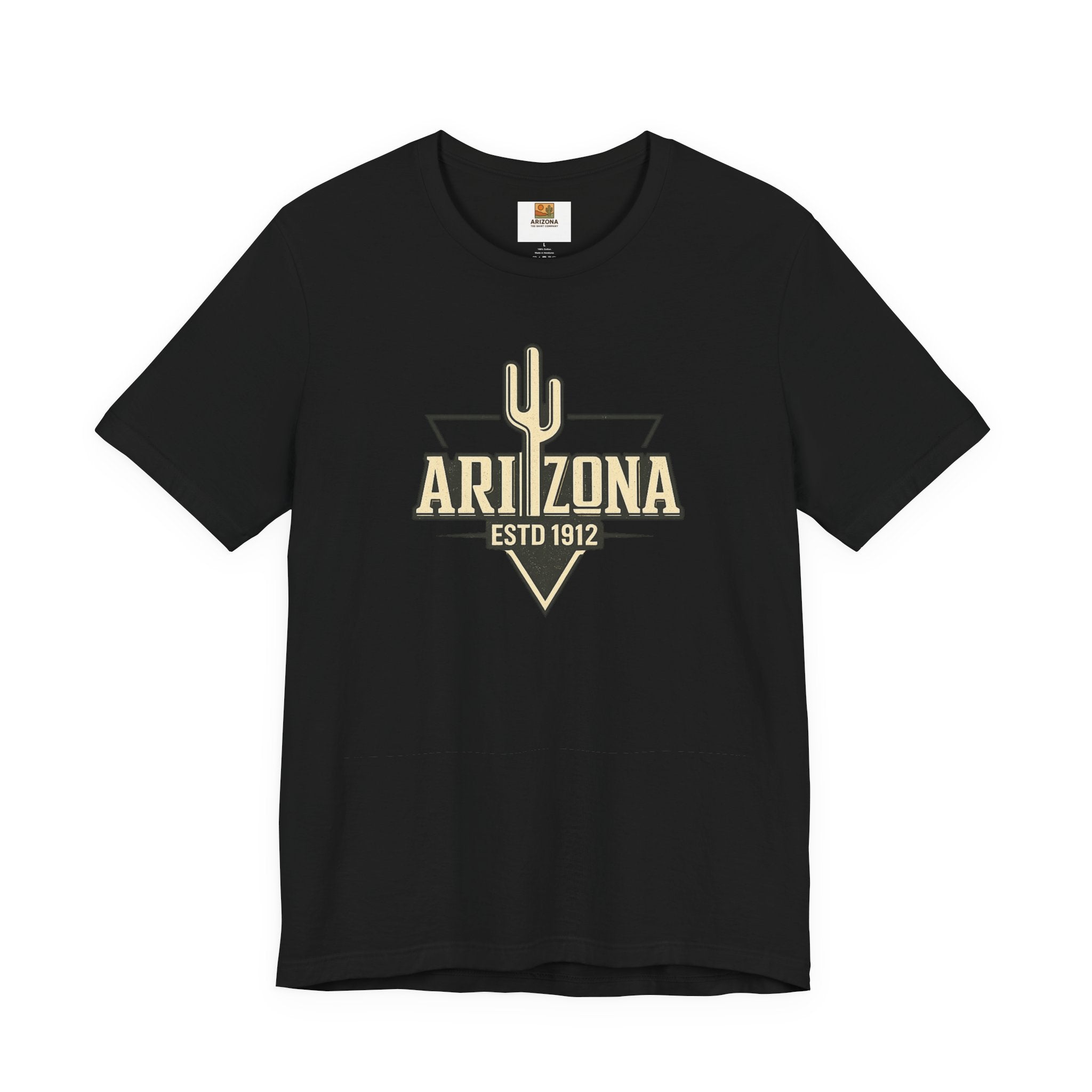 Arizona Cactus Vintage Logo Tee — ESTD 1912 Desert Graphic T-Shirt