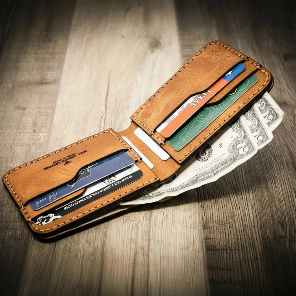 Rio Grande bifold full-grain leather wallet, view 4