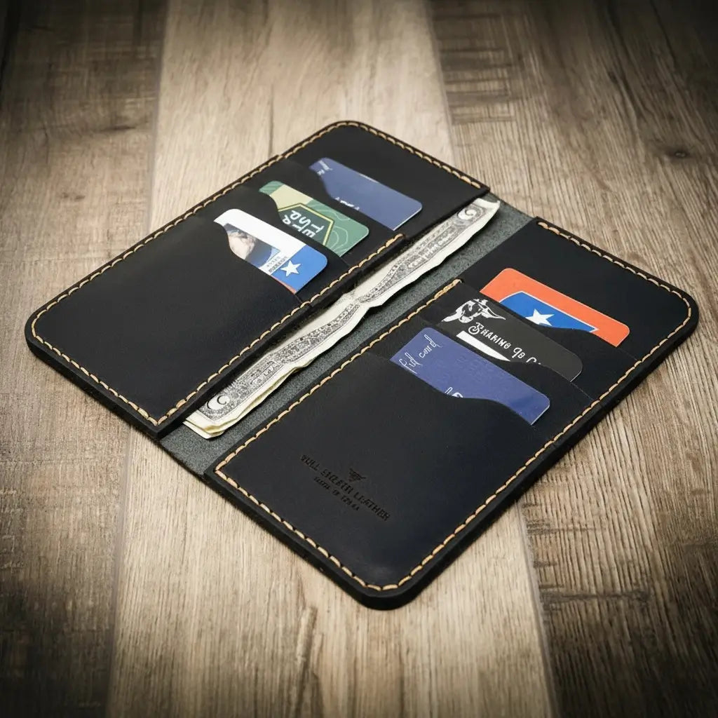 Houstonian long leather wallet, Western roper style, view 10