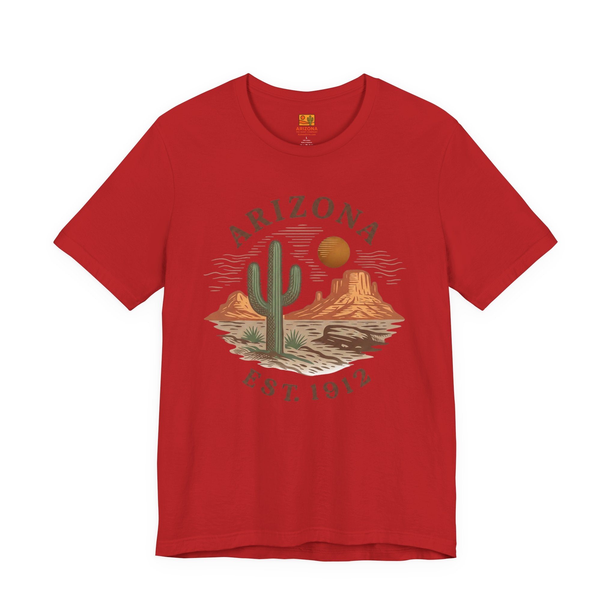 Arizona Desert Graphic Tee — 'Arizona Est. 1912' Cactus Sunset T-Shirt — alternate view
