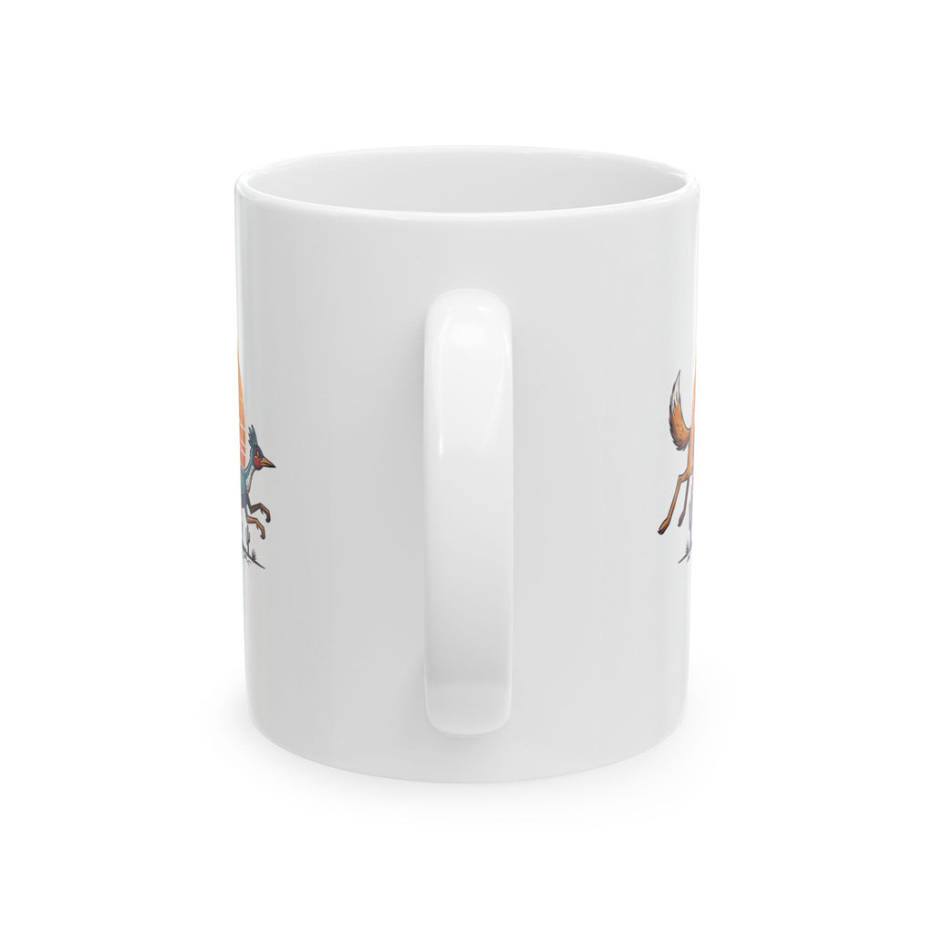 Coyote Wins Ceramic Mug — 'coyote wins' Text Design (11oz & 15oz) — front view 2