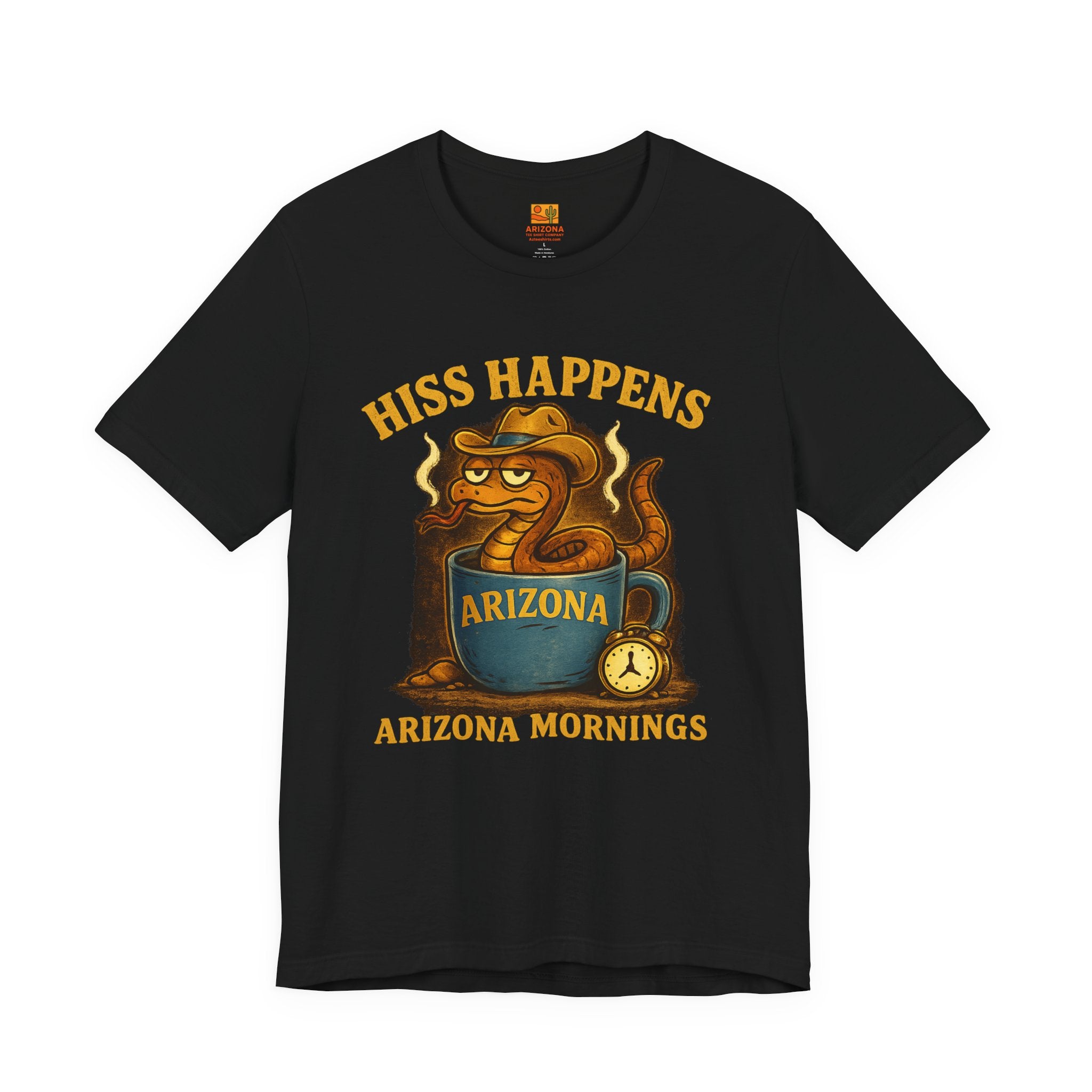 Hiss Happens Arizona Mornings T-Shirt — detail view