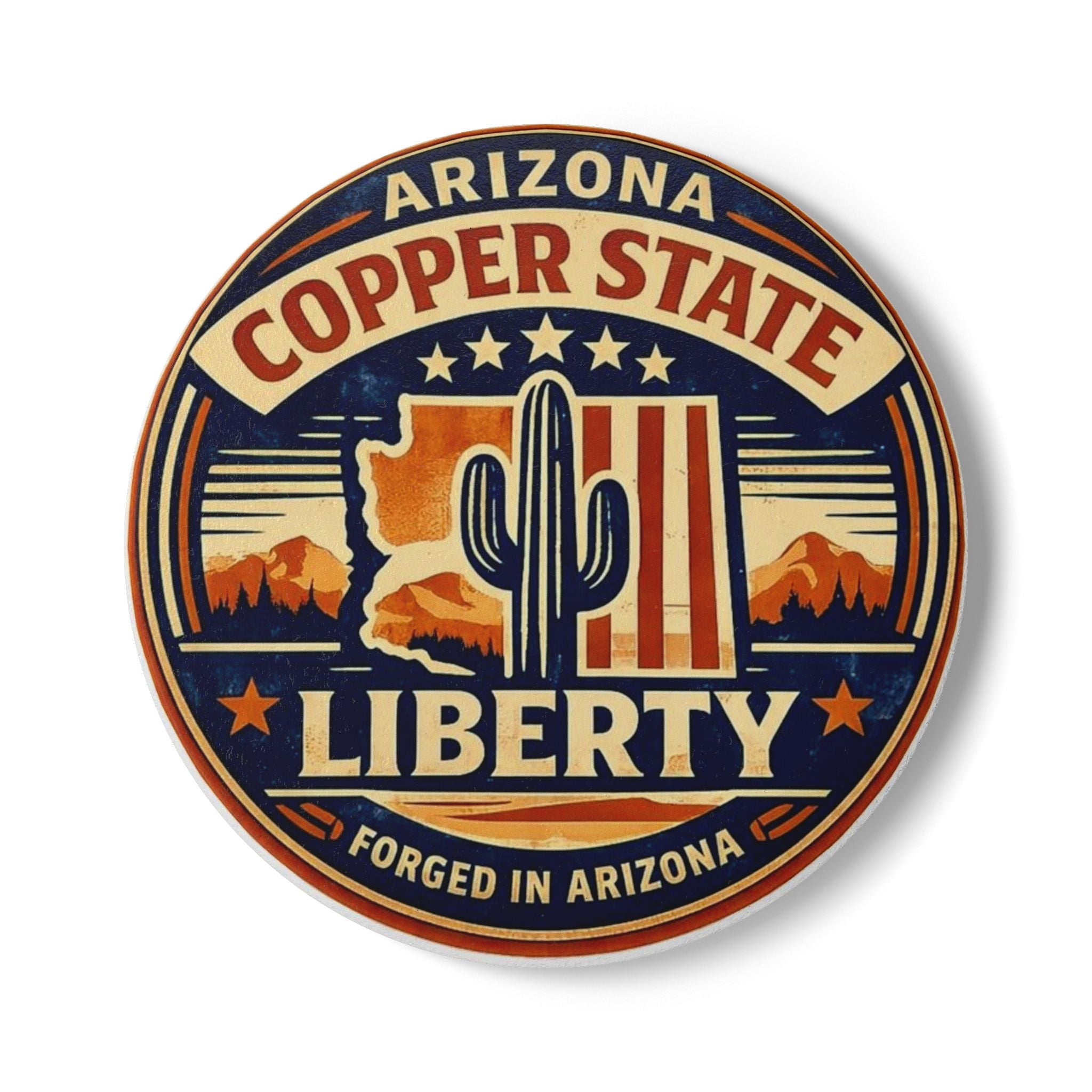 Arizona 'Copper State' Liberty Ceramic Coaster