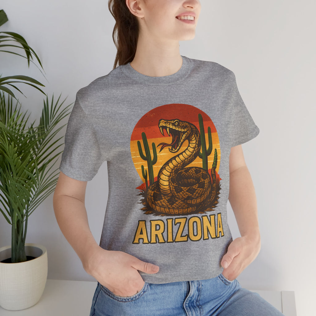 Arizona Rattlesnake Vintage Sunset Tee — lifestyle view