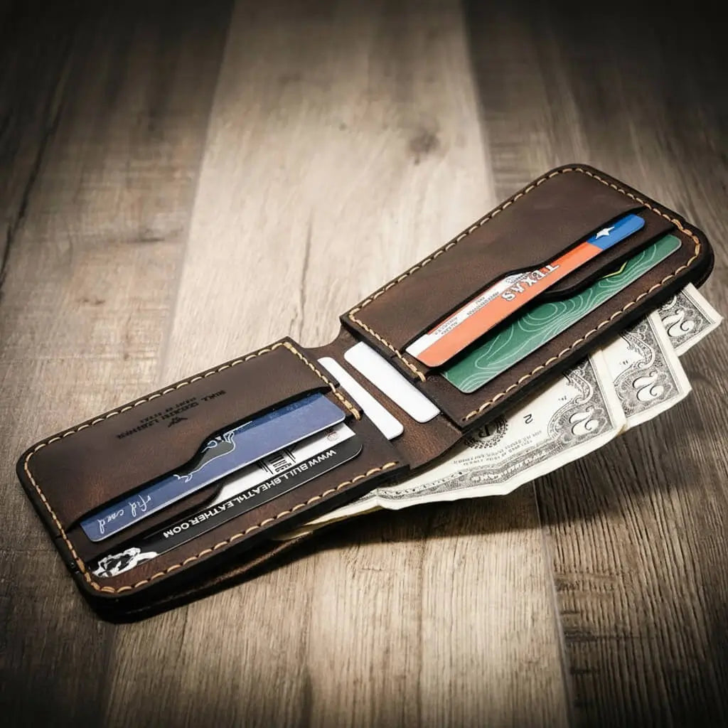 Rio Grande bifold full-grain leather wallet, view 8