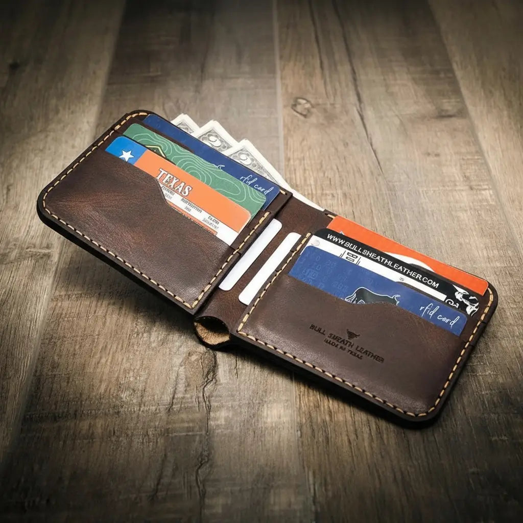 Big Bend bifold full-grain leather wallet, view 5