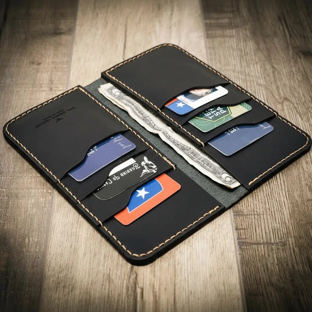 Houstonian long leather wallet, Western roper style, view 12