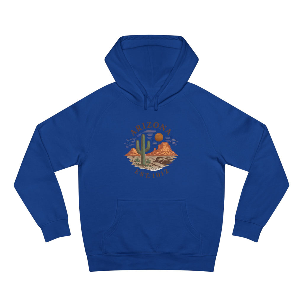 Arizona Desert Hoodie — Cactus Landscape "Est. 1912" Pullover