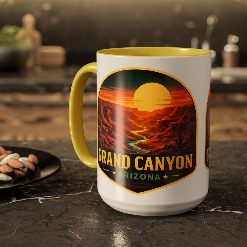 Grand Canyon Sunset Mug — Arizona Travel Coffee Cup (11oz/15oz) — side view