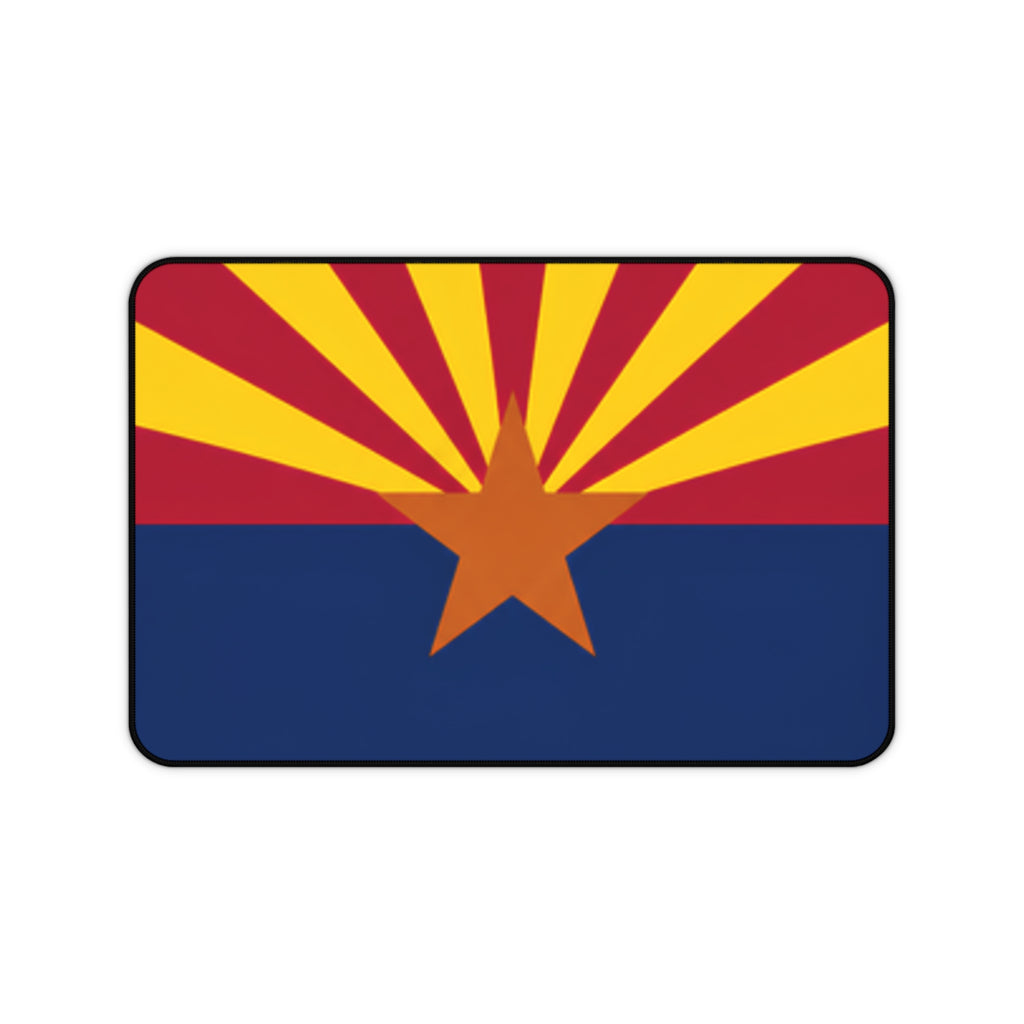 Arizona Flag Desk Mat — State Pride Mouse Pad for Office & Home — detail view
