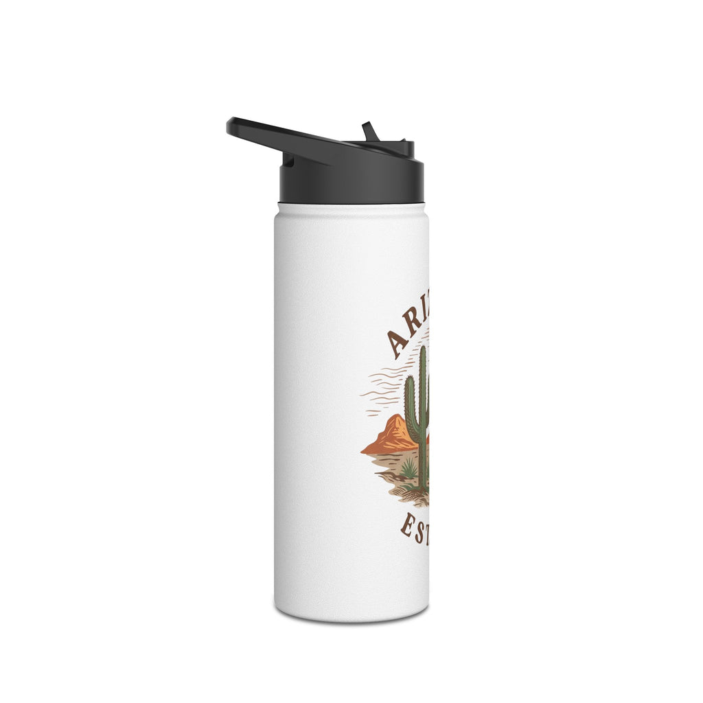 Arizona Desert Stainless Steel Water Bottle — 'Arizona Est. 1912' Travel Bottle — front view 2