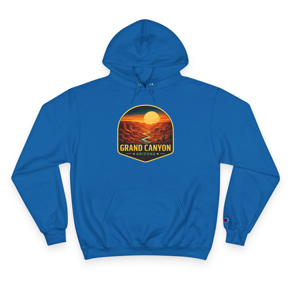 Arizona Desert Hoodie — Grand Canyon Sunset Badge Pullover — side view
