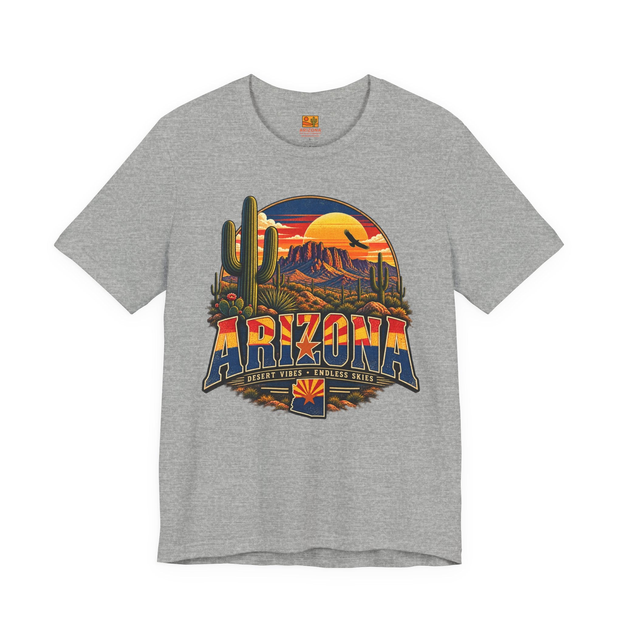 Arizona Desert Sunset Tee — Vintage Cactus Landscape T-Shirt — alternate view