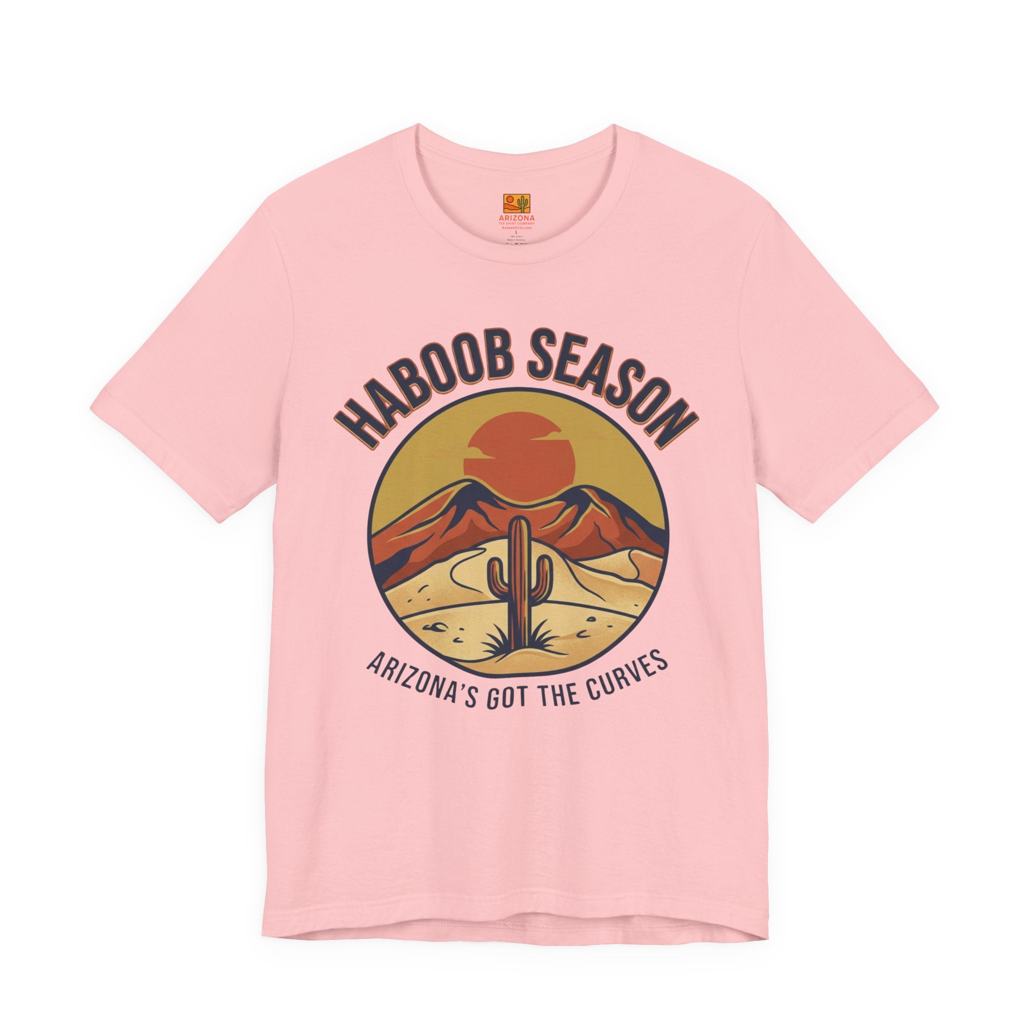 T-Shirt — "Haboob Season: Arizona's Got the Curves" Desert Storm Tee — detail view