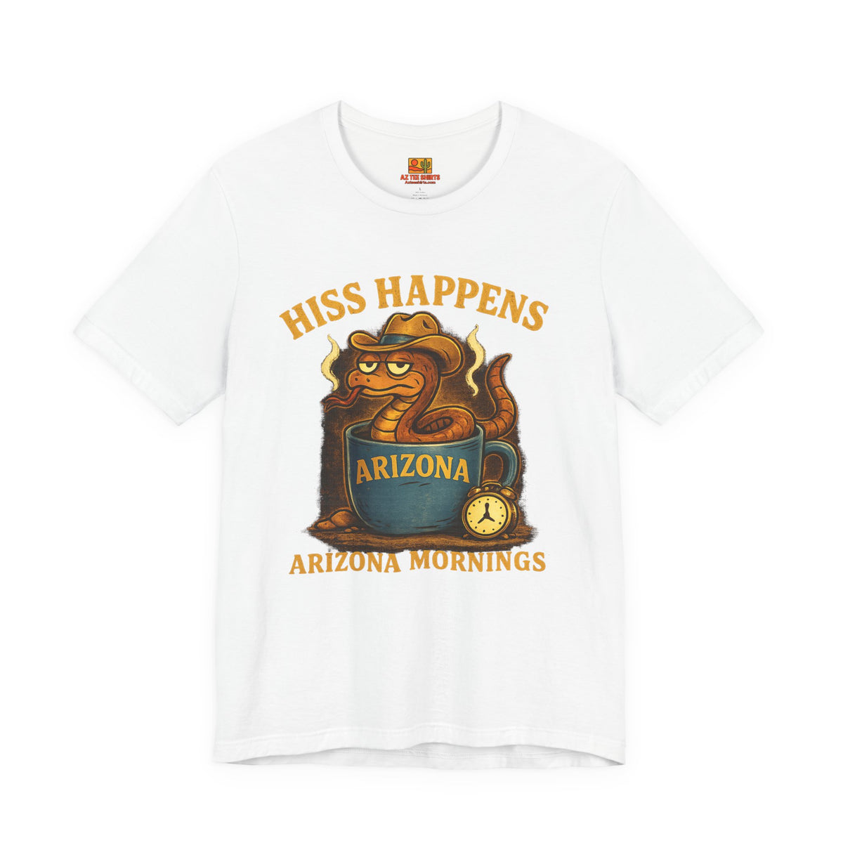 Hiss Happens Arizona Mornings T-Shirt — side view 2