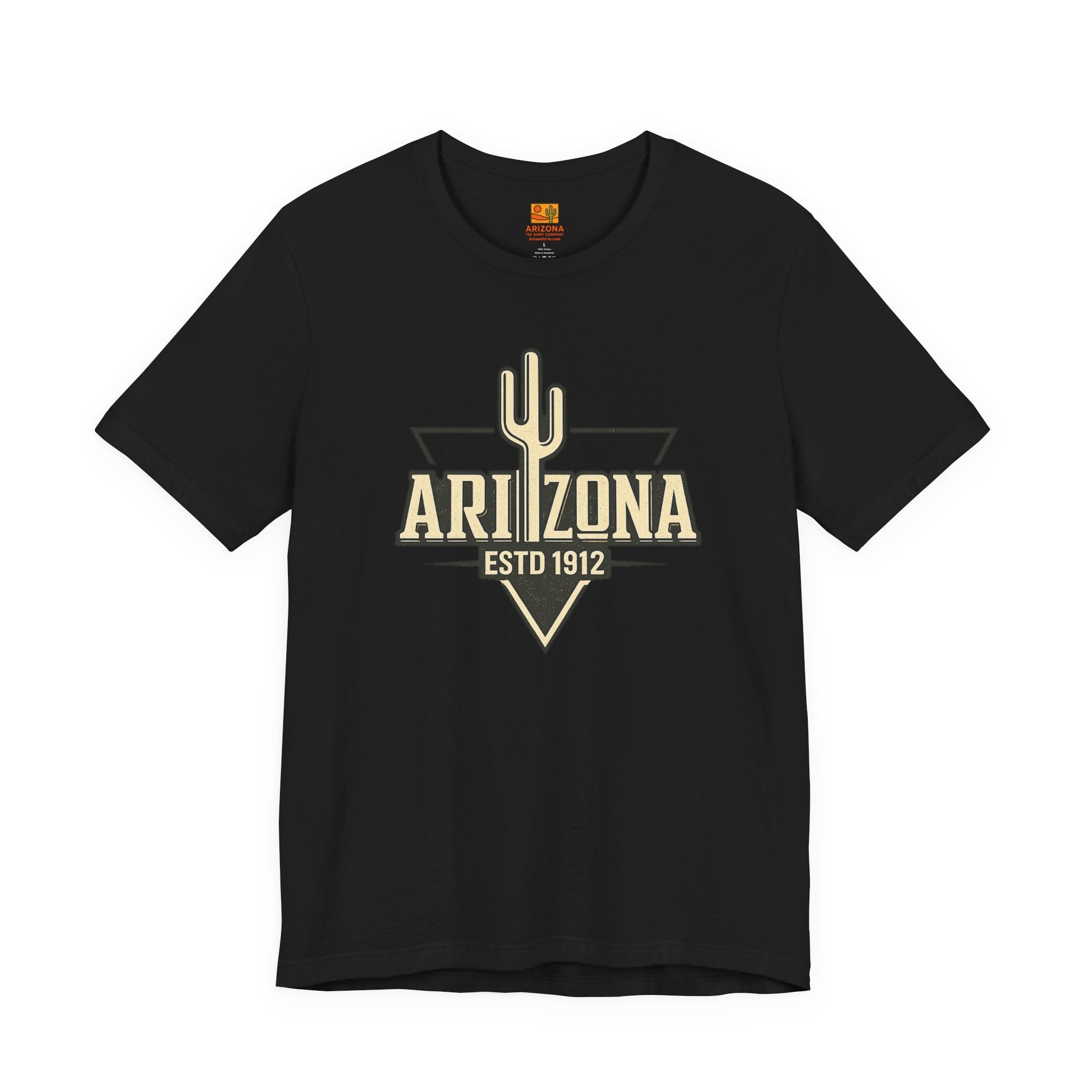 Arizona Cactus Vintage Logo Tee — ESTD 1912 Desert Graphic T-Shirt — alternate view
