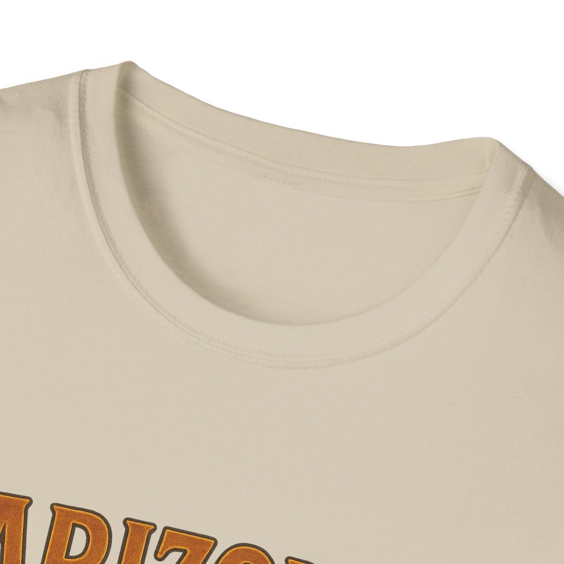 Arizona Graphic T-Shirt close-up showing soft neckline and fabric texture.