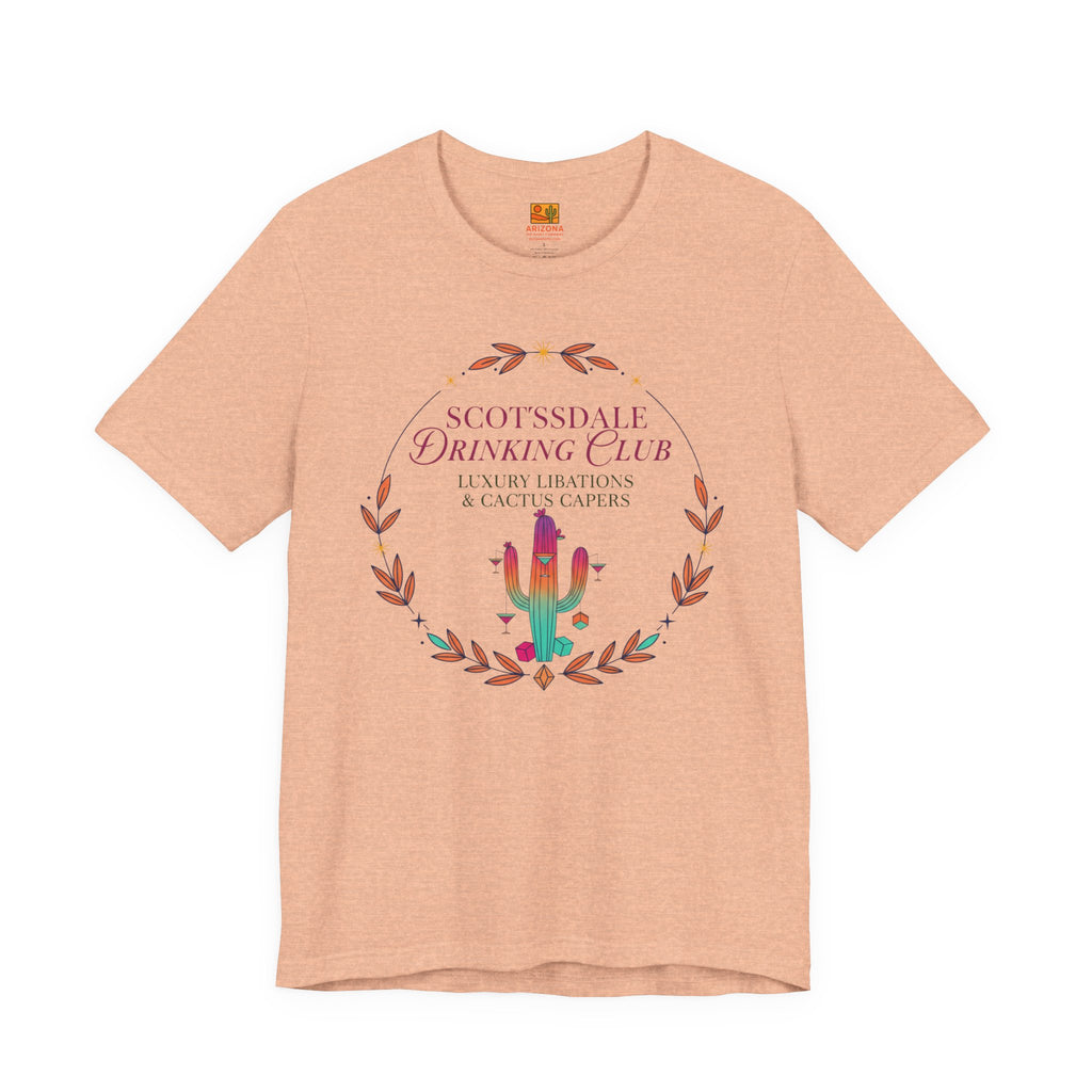 Scottsdale Drinking Club Tee — Cactus & Cocktail Graphic T-Shirt — side view 2