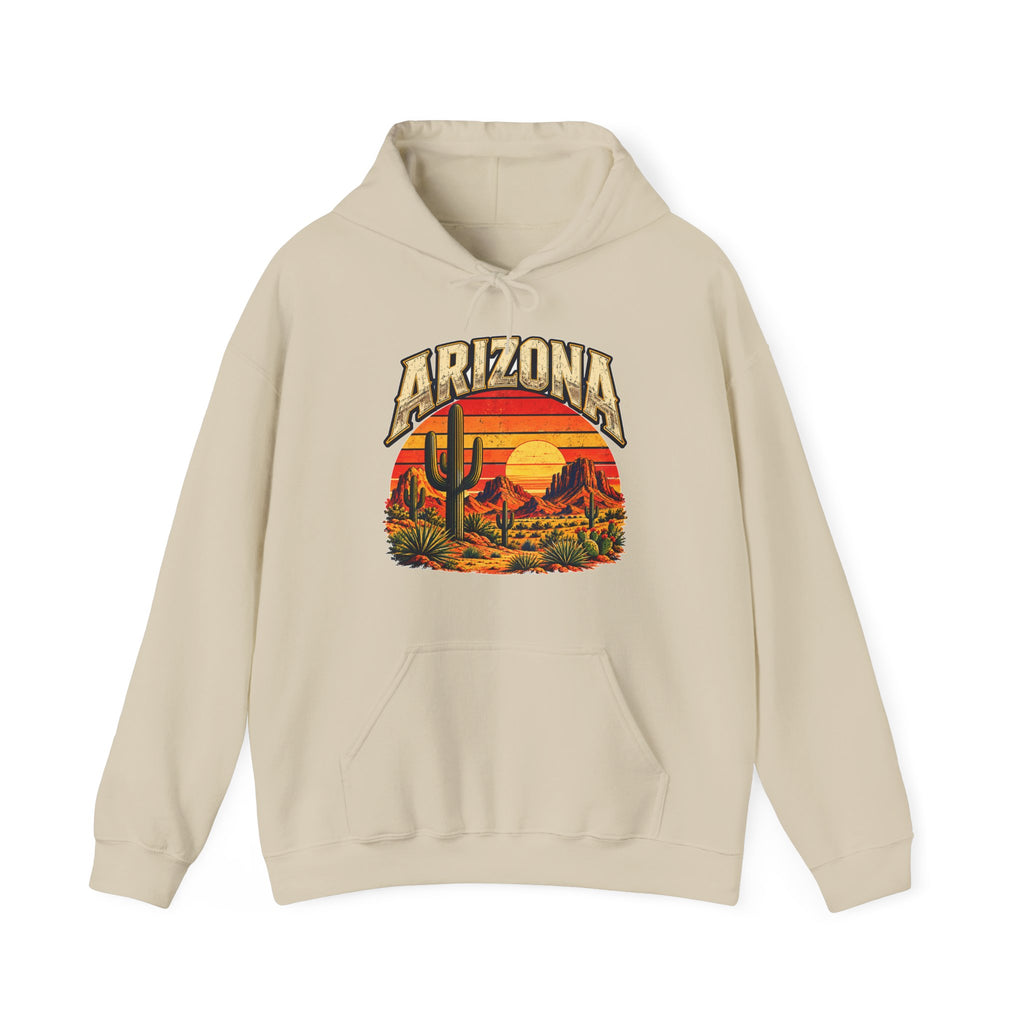 Arizona Saguaro Sunset Hoodie in sand