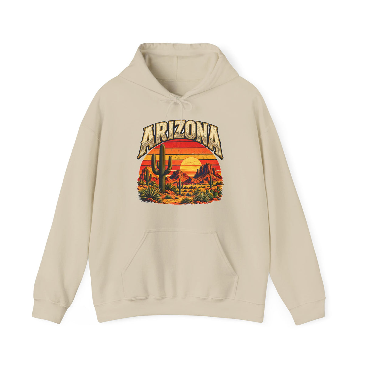 Arizona Saguaro Sunset Hoodie in sand