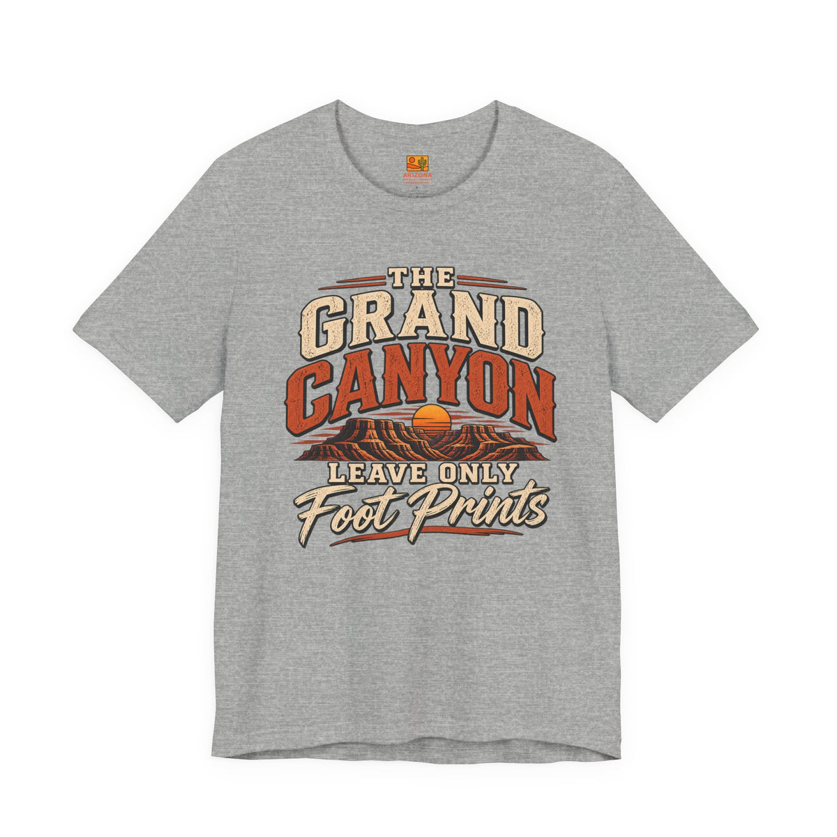 Grand Canyon T-Shirt – "Leave Only Footprints" Retro National Park Tee — front view 2