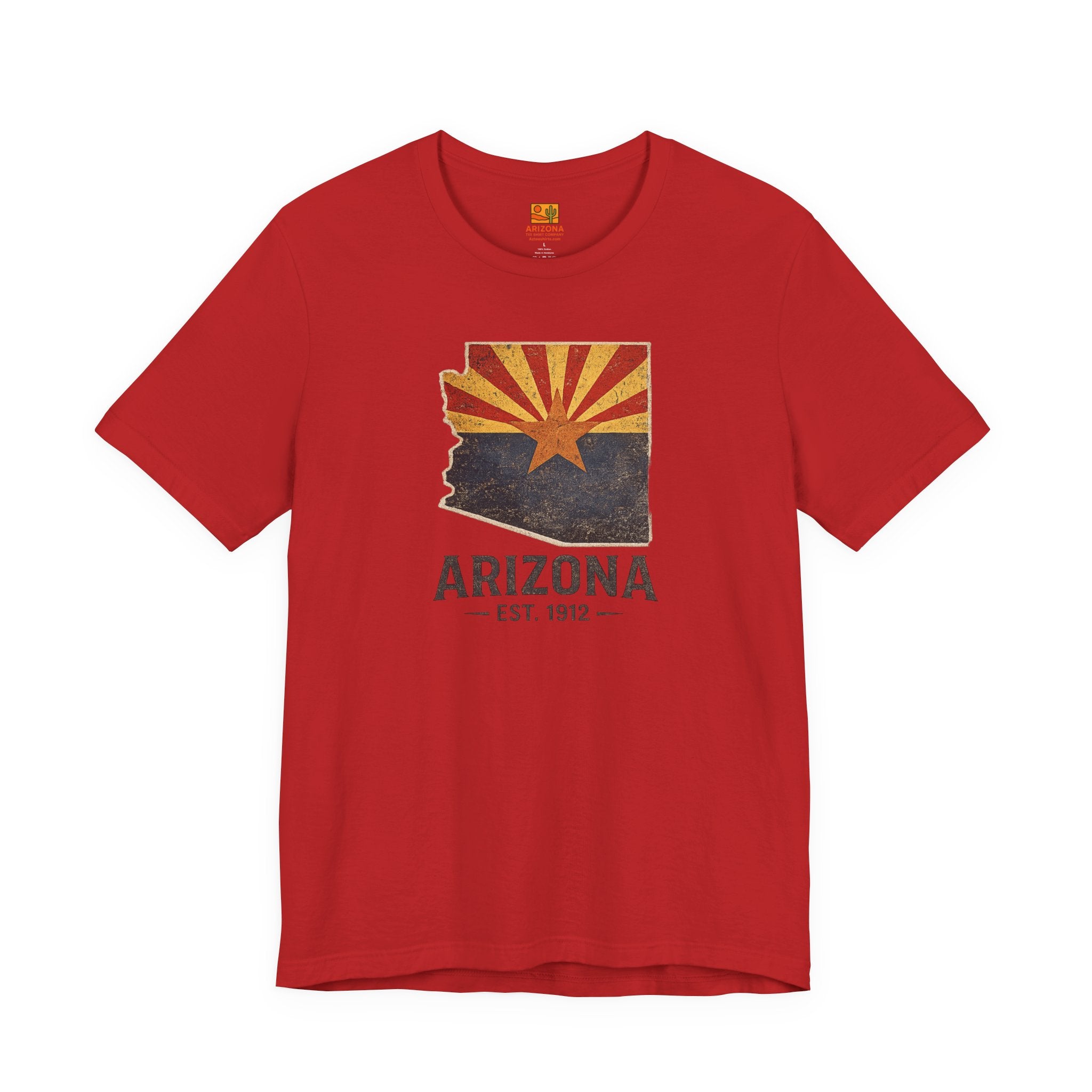 Arizona State Flag T-Shirt – Vintage 'Arizona EST. 1912' Graphic Tee — detail view
