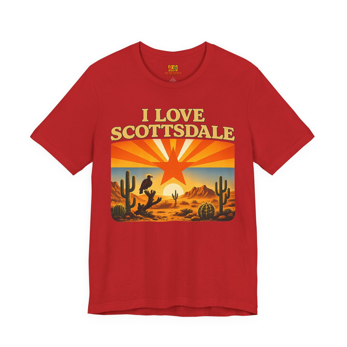 Scottsdale Desert Retro T-Shirt — "I Love Scottsdale" Vintage Tee — back view 2