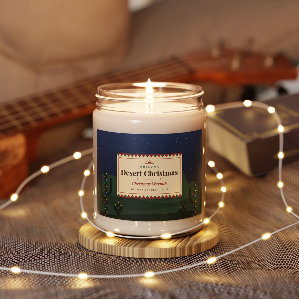 Desert Christmas Candle – Christmas Warmth Arizona Holiday Soy Candle 9oz — side view