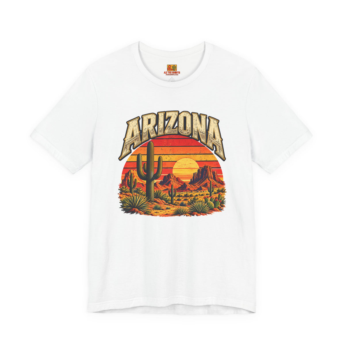 Arizona Saguaro Sunset T-Shirt in white