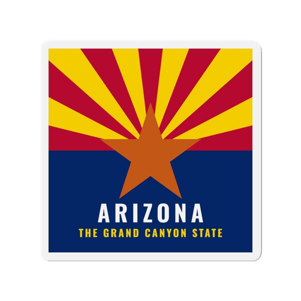 Arizona Grand Canyon State Flag Refrigerator Magnet – Die-Cut AZ Fridge Magnet — back view
