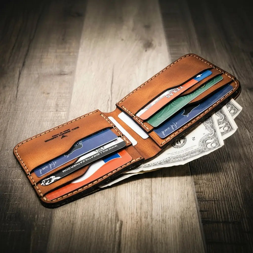 Big Bend bifold full-grain leather wallet, view 12
