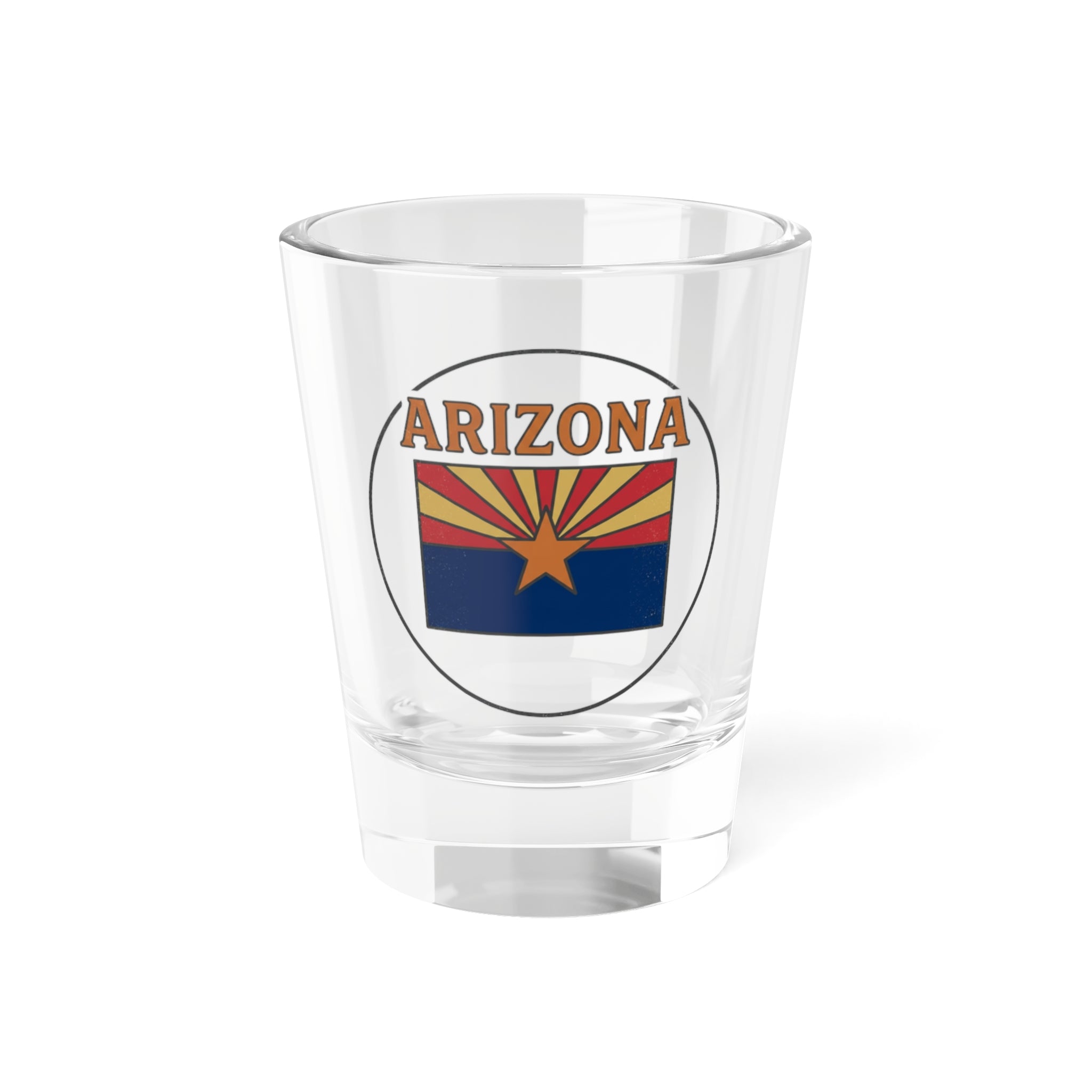 Arizona State Flag Shot Glass — 1.5oz Souvenir Shooter — side view