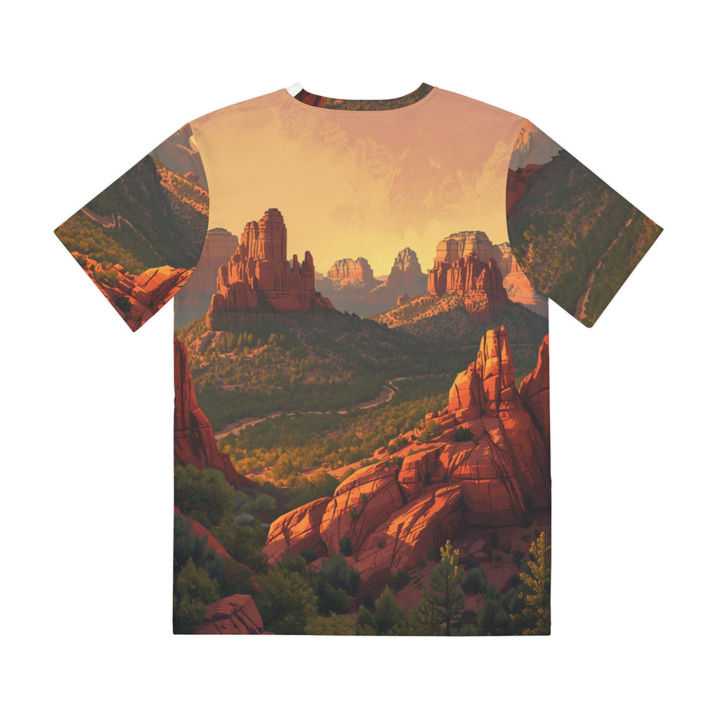 Sedona Red Rocks All-Over Print Tee — Arizona Desert Sunset